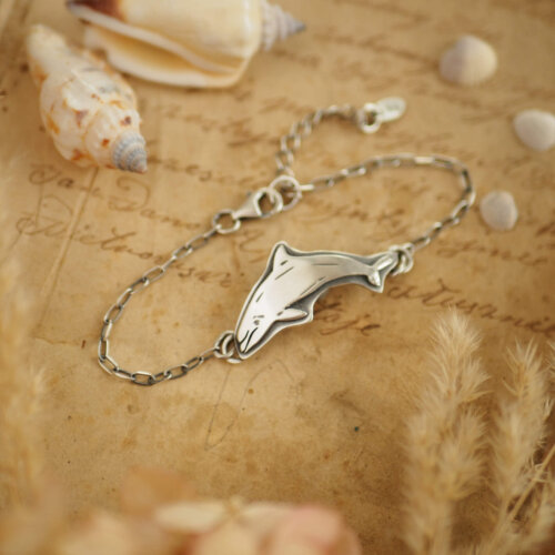 Delfin mini - srebrna bransoletka