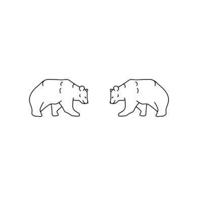 Niedźwiedzie - szkic srebrnych spinek do mankietów