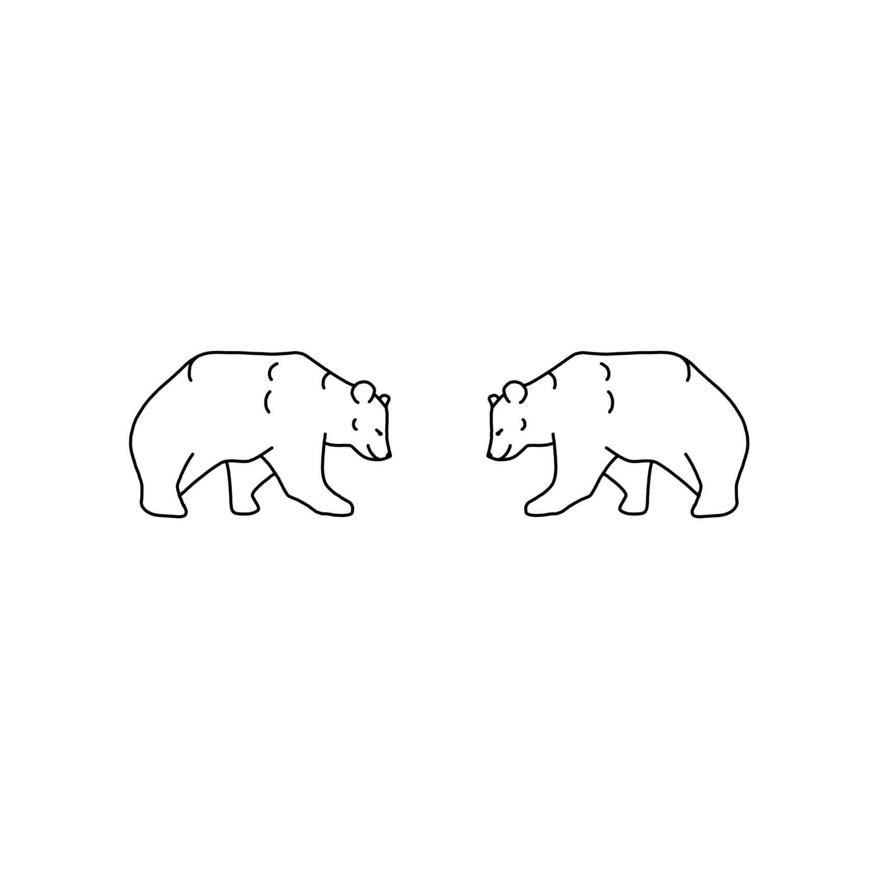 KRUPKOWSKA.COM Niedźwiedzie <strong>spinki do mankietów</strong> 1 Niedźwiedzie - szkic srebrnych spinek do mankietów